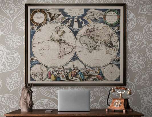 Mappemonde Pieter Goos de 1667 - Modern map