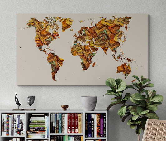 Carte du monde vierge en couleur - Modern - map