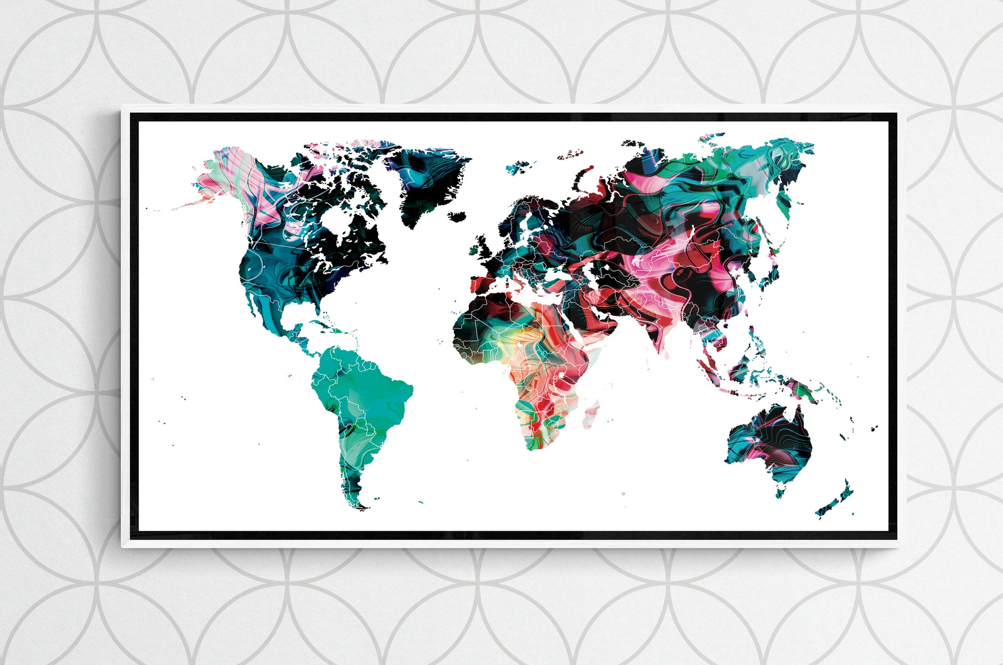Tableau d'une carte vierge du monde - Modernmap