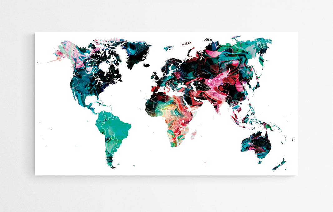 Carte vierge du monde sur fond blanc - Modernmap