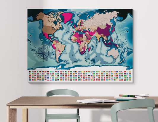 Leere XXL-Planisphäre, Projektion von Van der Grinten