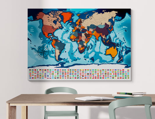 Leere Wandkarte, Van-der-Grinten-Projektion