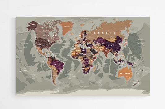 Planisphère mondial en français - world-maps