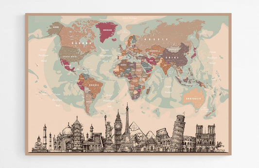 Planisphère original en français - world-maps