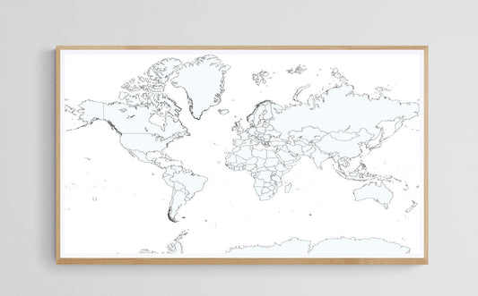 Planisphère vierge <br>Projection Mercator - world-maps