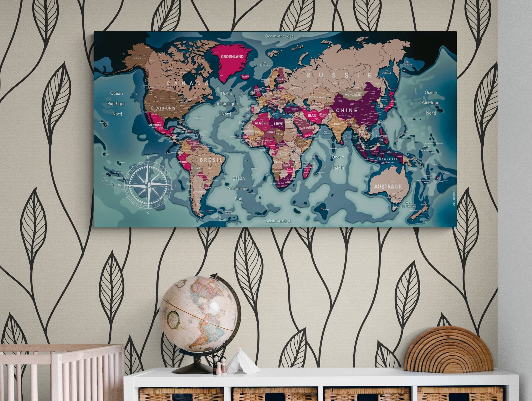 Carte avec pays du monde - Modern - map