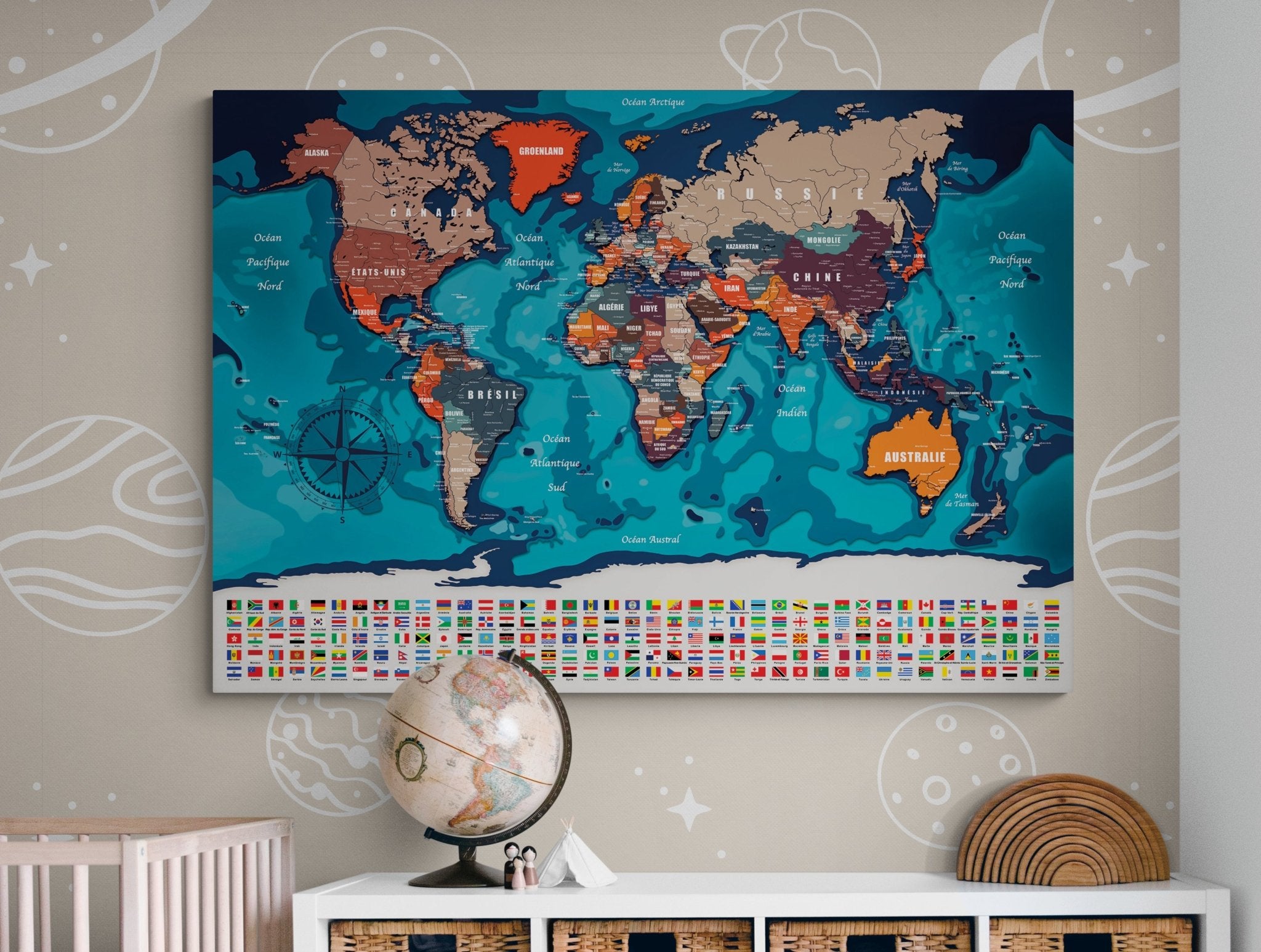 Carte du monde multicolore - world - maps