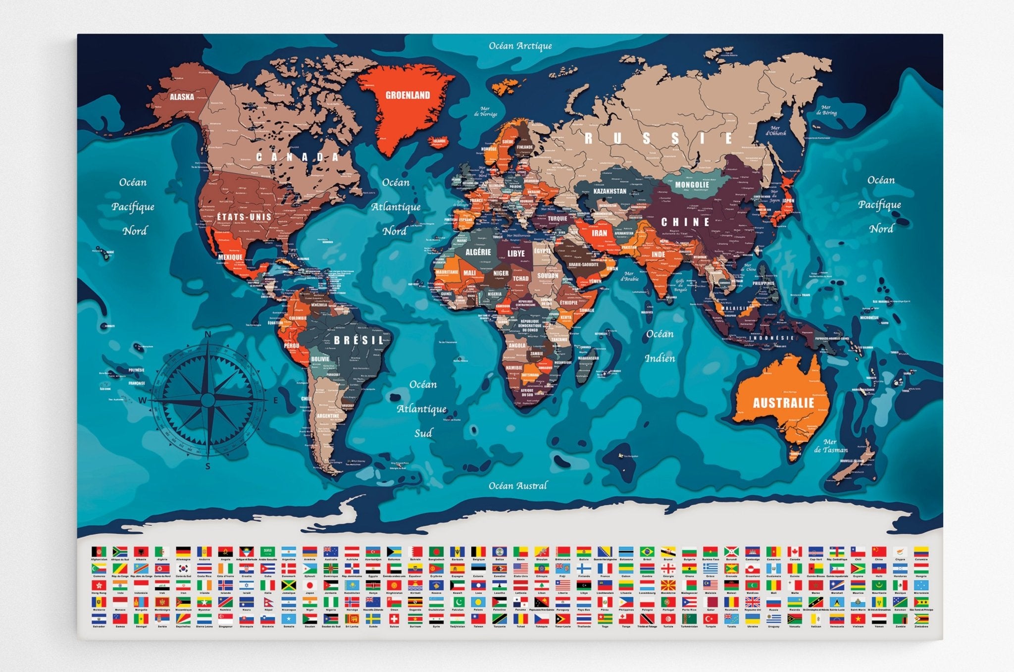 Carte du monde multicolore - world - maps