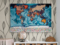Charger l'image dans la visionneuse de la galerie, Carte du monde multicolore - Modern - map
