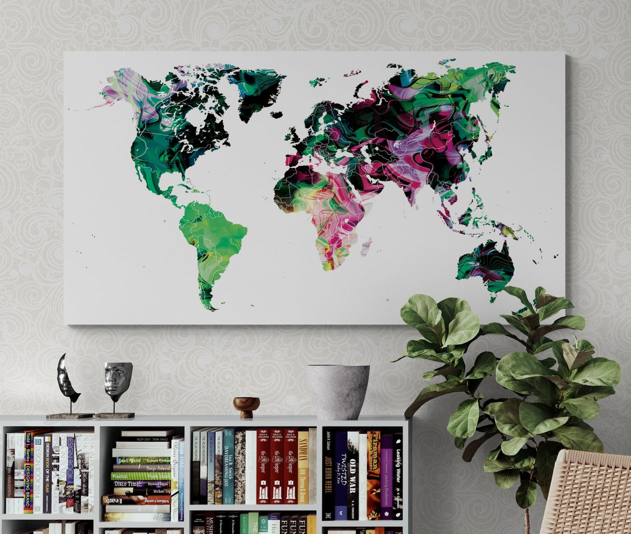 Carte monde vierge géante - Modern - map