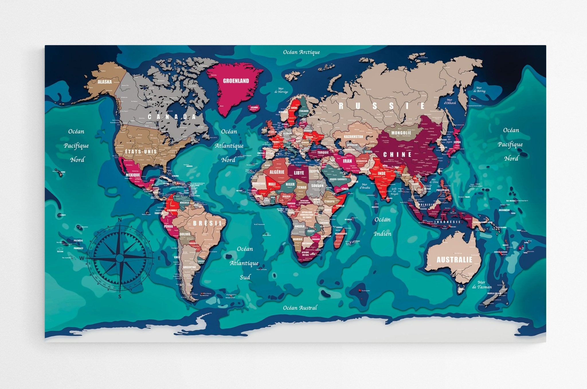 Carte mondiale avec drapeaux 2024 - world - maps