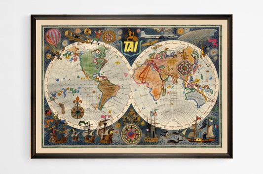 Vintage wall planisphere