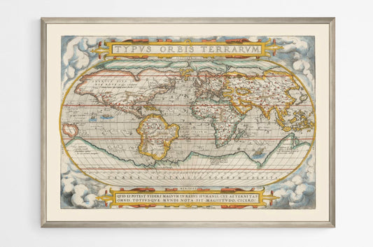 Vintage planisphere by Abraham Ortelius