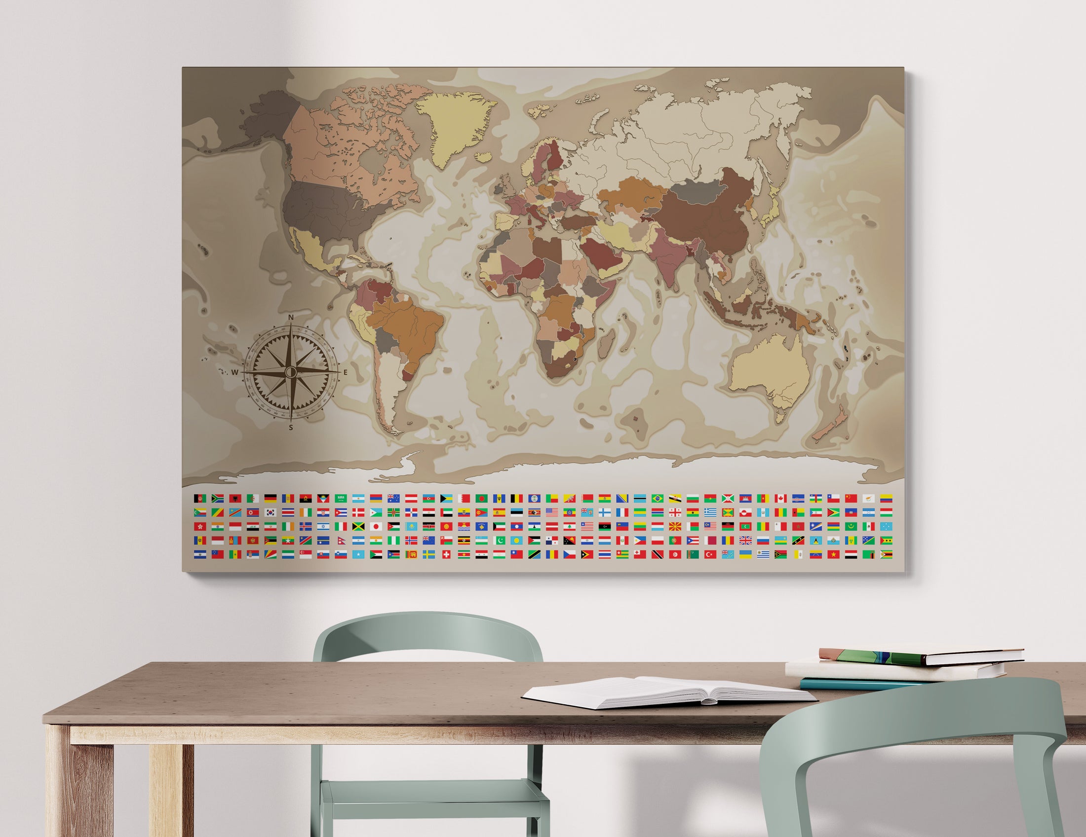 Carte du monde vierge projection de Van der Grinten