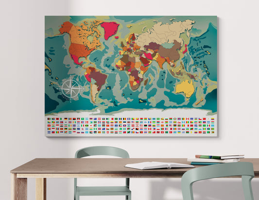 Leere Weltkartenprojektion von Van der Grinten