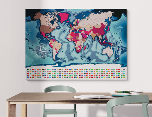 blank geographic map, Van der Grinten projection