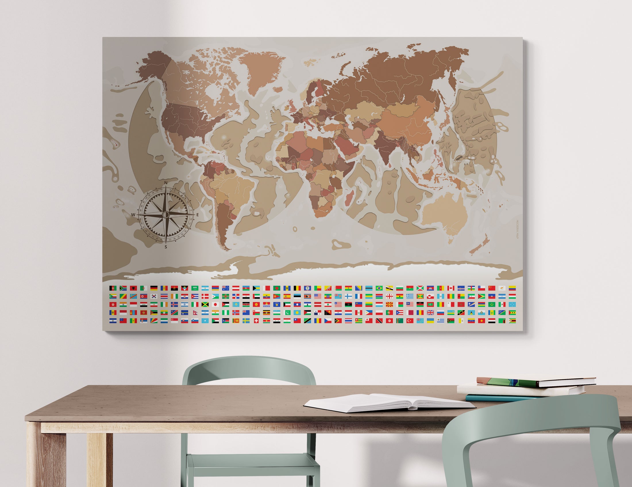 carte mondiale vierge projection de Van der Grinten