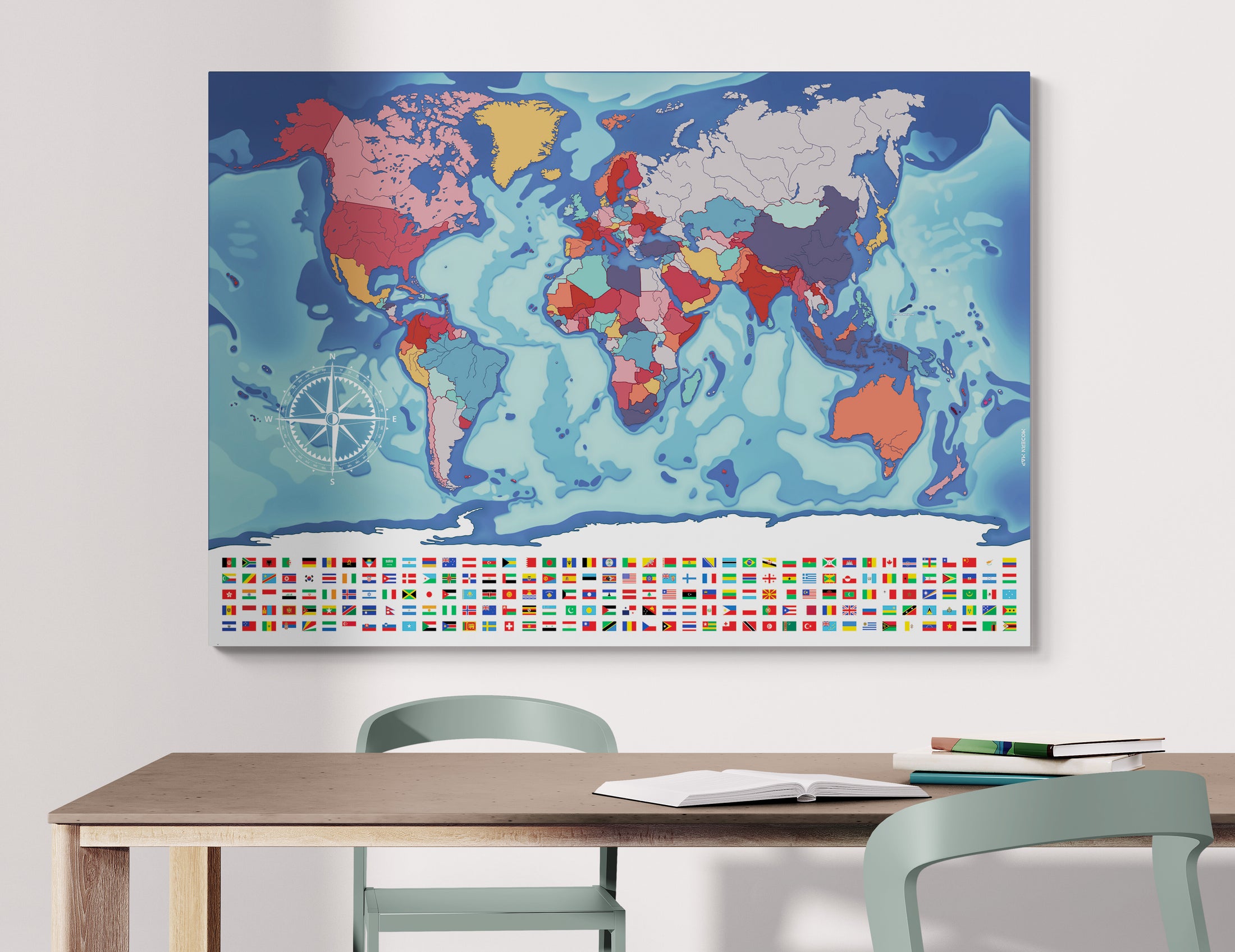 Map monde vierge projection de Van der Grinten