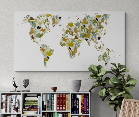 Planisphère vierge avec frontières - Modern - map