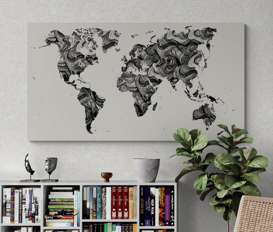 Planisphère vierge géant - Modern - map