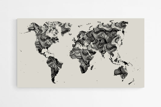 Planisphère vierge géant - Modern - map