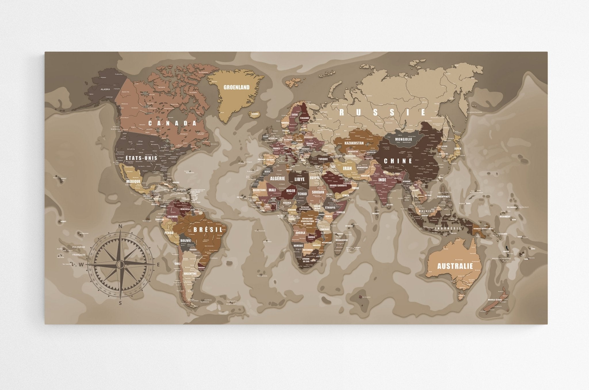 Tableau planisphère XXL - world - maps