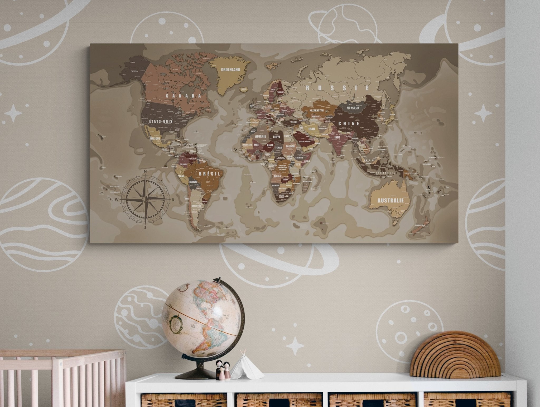 Tableau planisphère XXL - world - maps