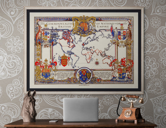 Large vintage world map