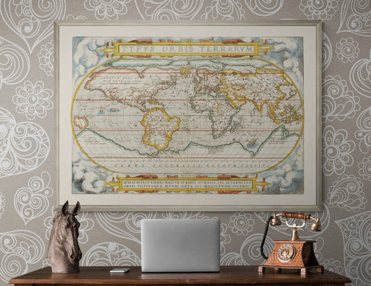 Vintage planisphere by Abraham Ortelius