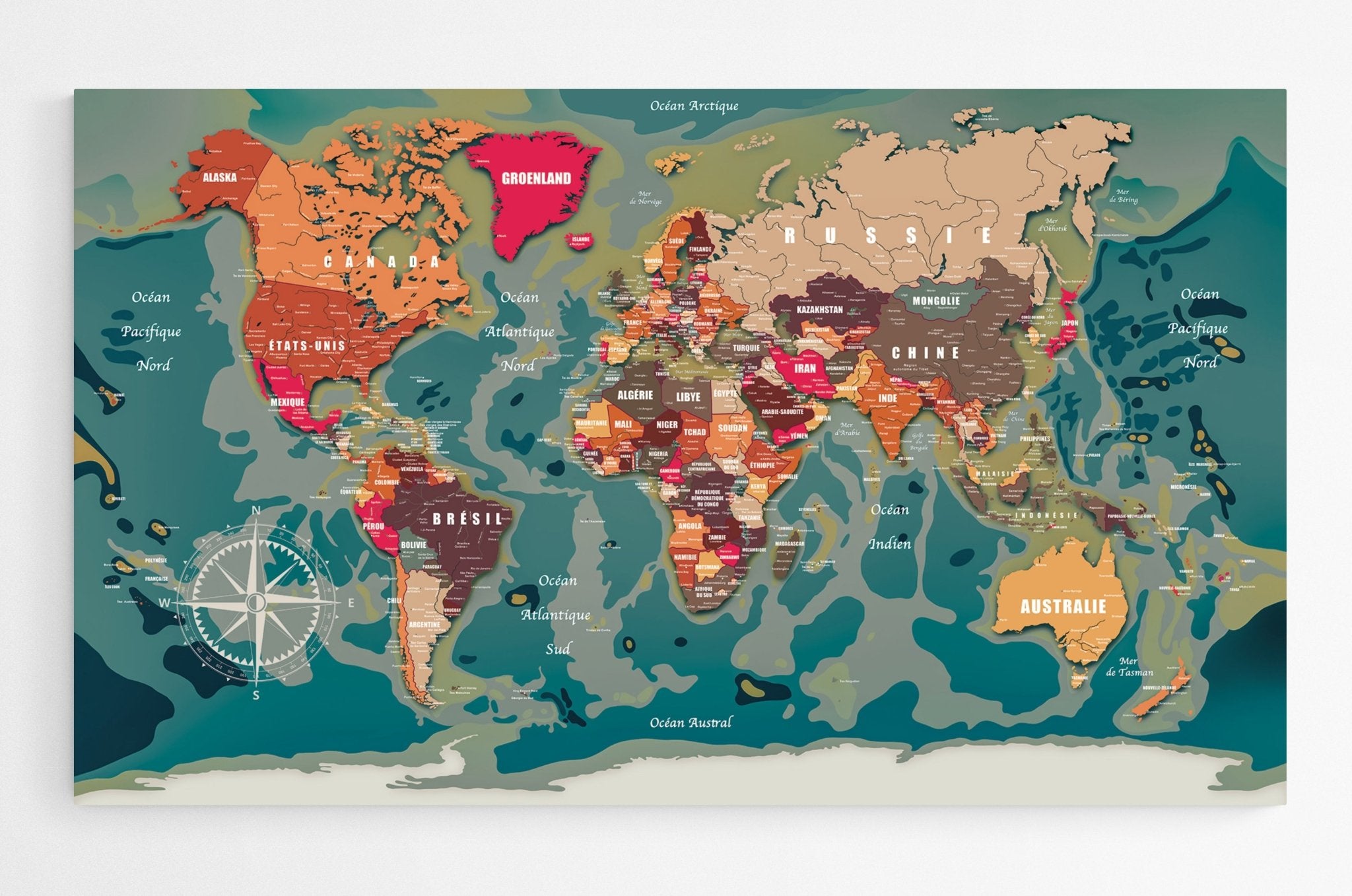 Déco carte monde pays XXL - world-maps