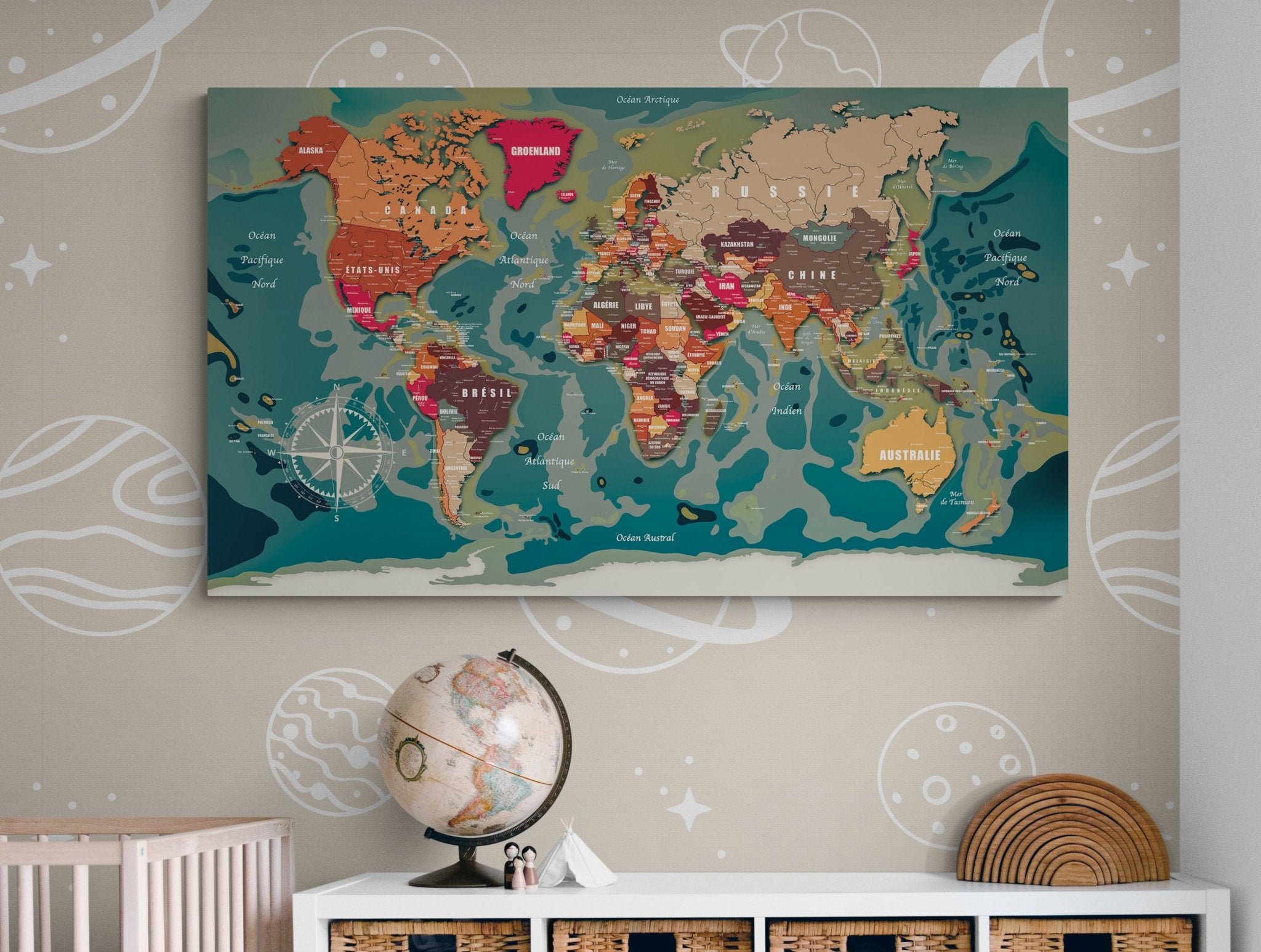 Déco carte monde pays XXL - world-maps