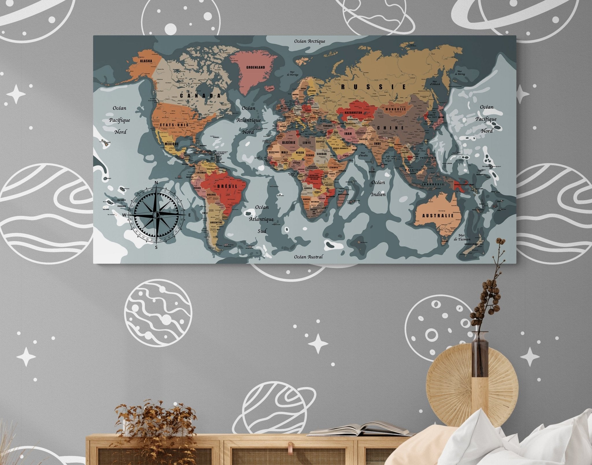 Grand Planisphère déco - world-maps