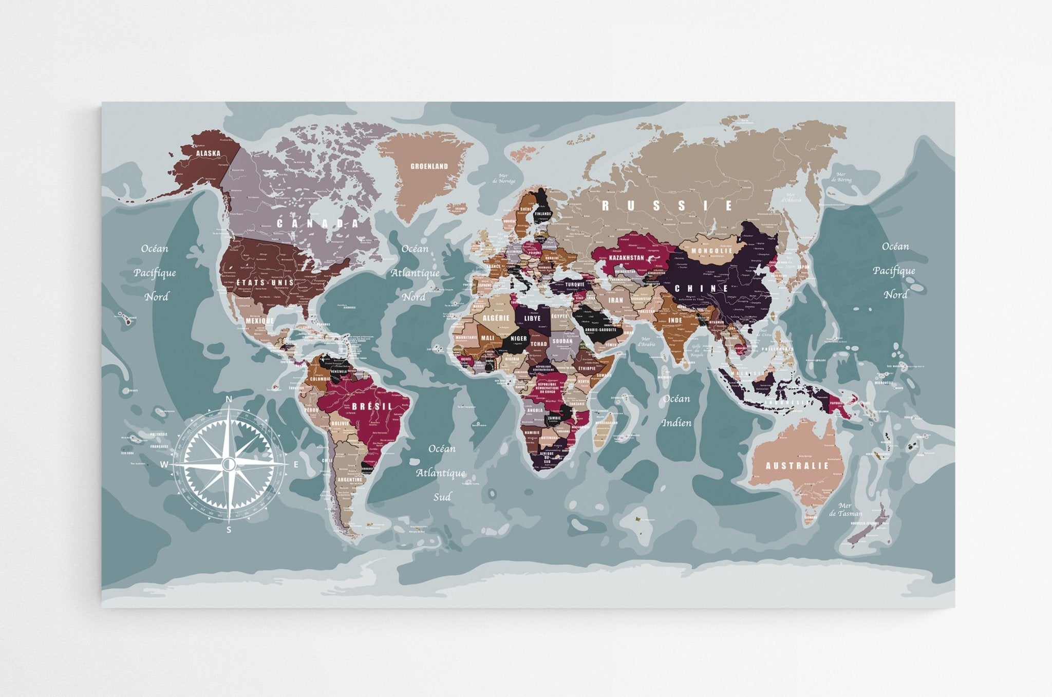 Grand planisphère en français - world-maps