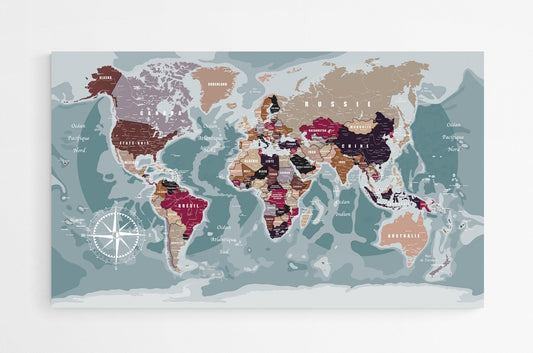 Grand planisphère en français - world-maps