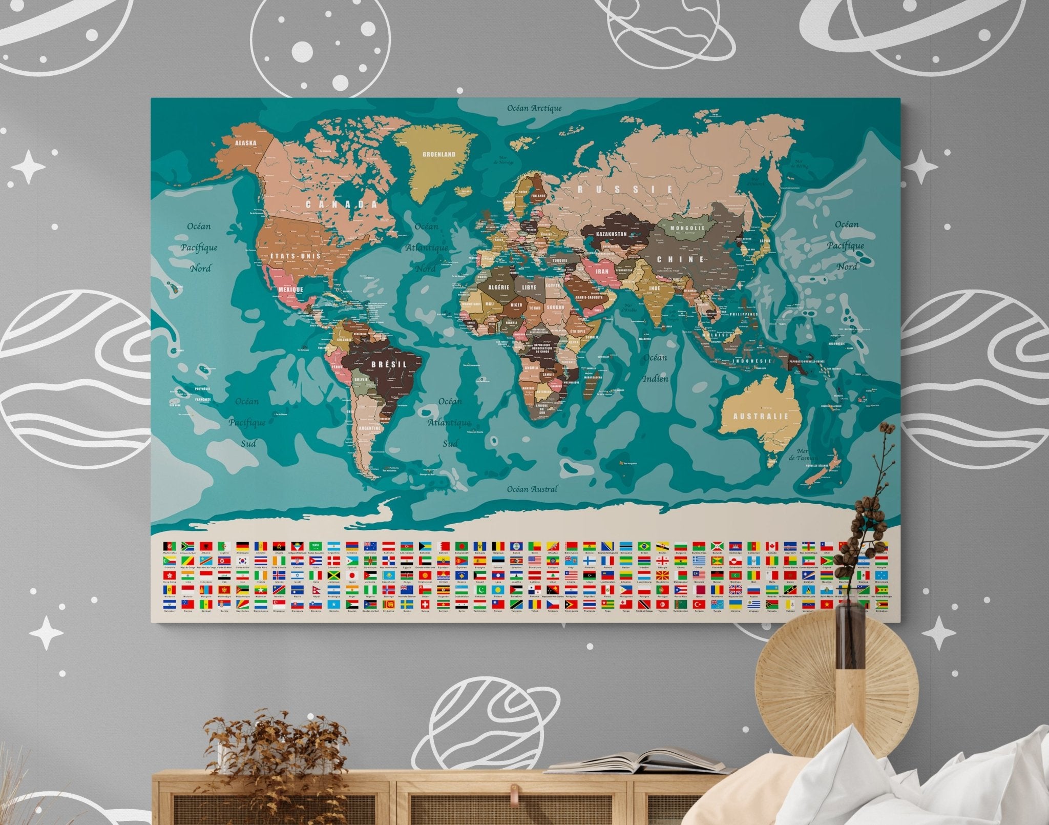 Grande carte monde en français - world-maps