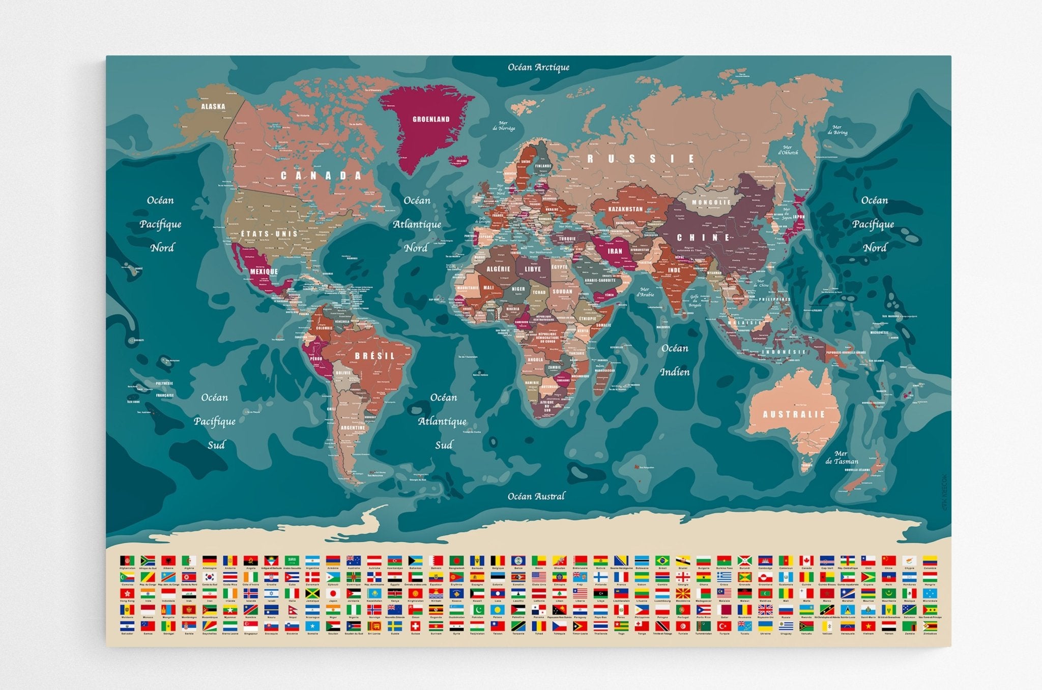 Grande carte mondiale en français - world-maps
