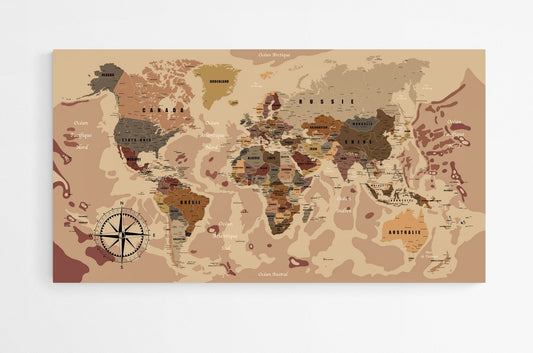 Map monde avec pays détaillée en français - world-maps