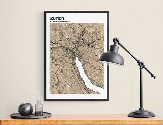 Plan de Zurich - world-maps