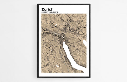 Plan de Zurich - world-maps