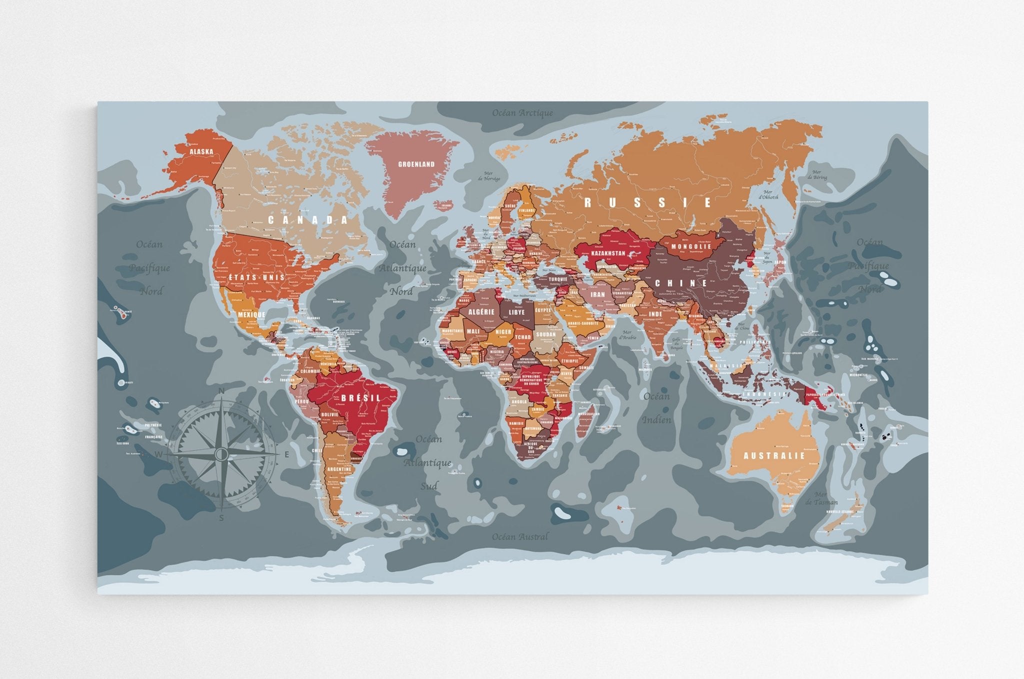 Planisphère géant en français - world-maps
