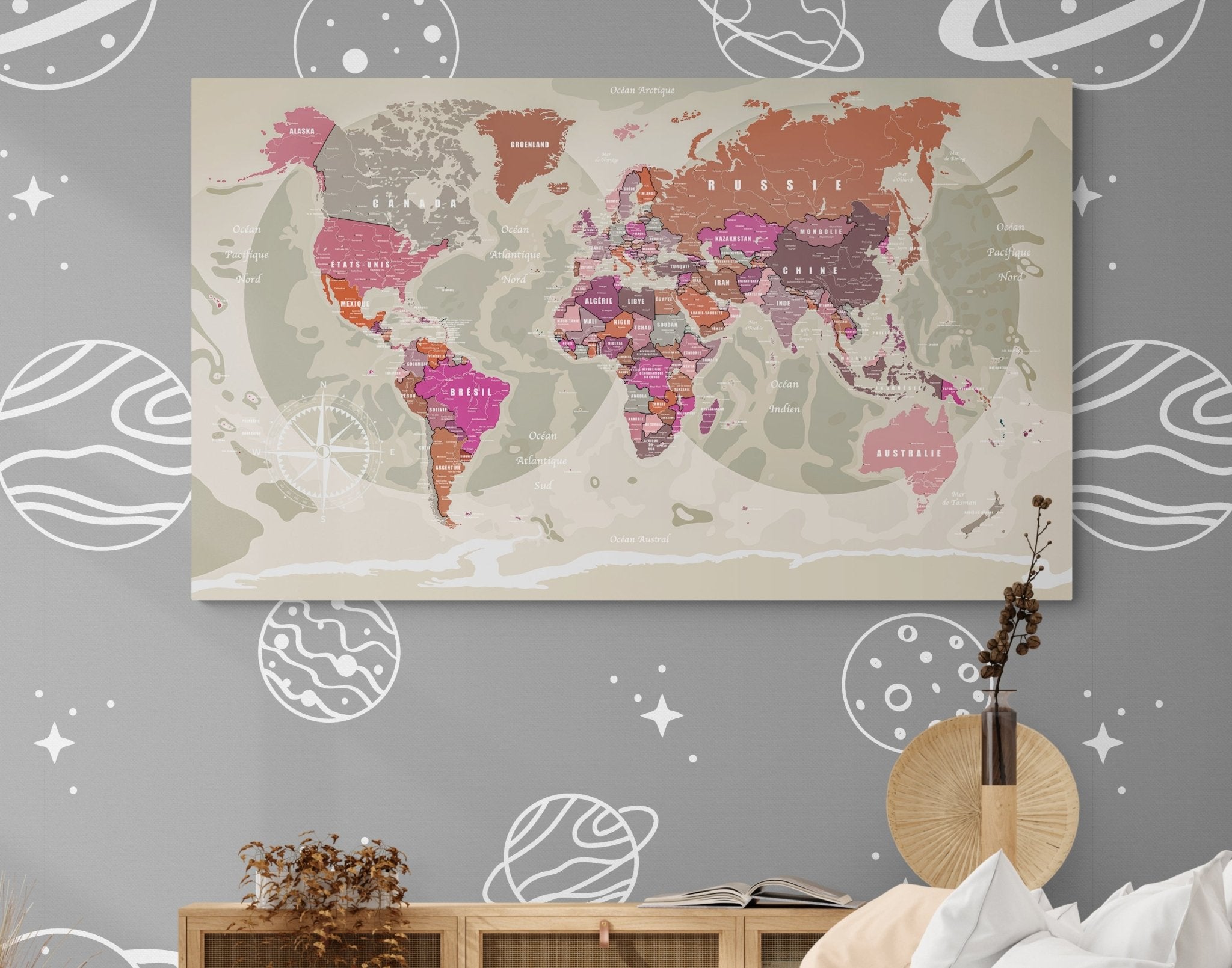 Planisphère monde déco XXL - world-maps