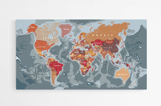 Planisphère monde en français - world-maps