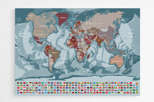 Planisphère mural en français - world-maps