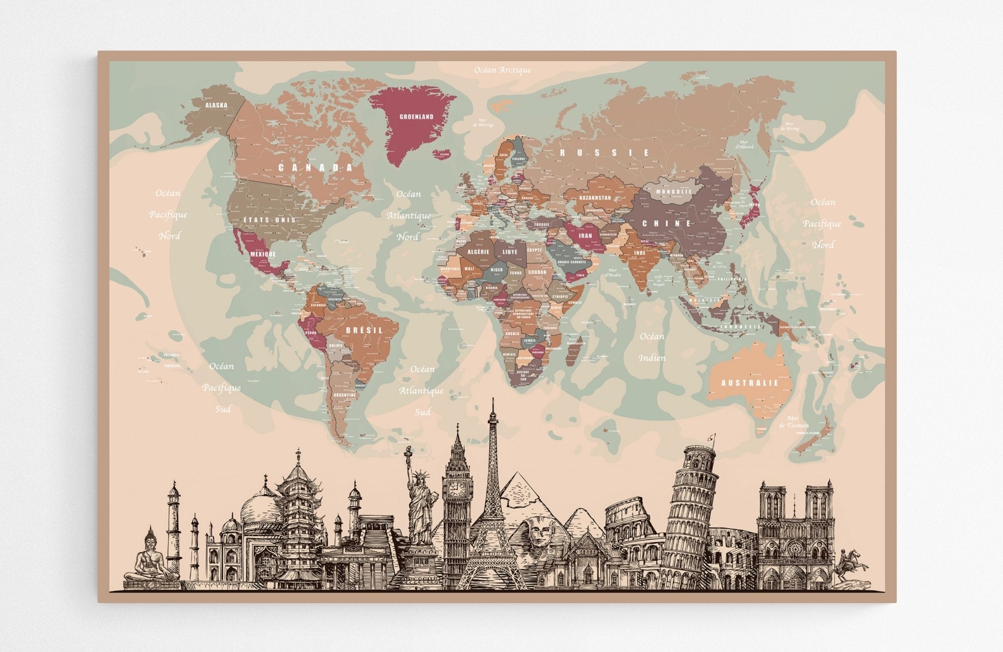 Planisphère original en français - world-maps