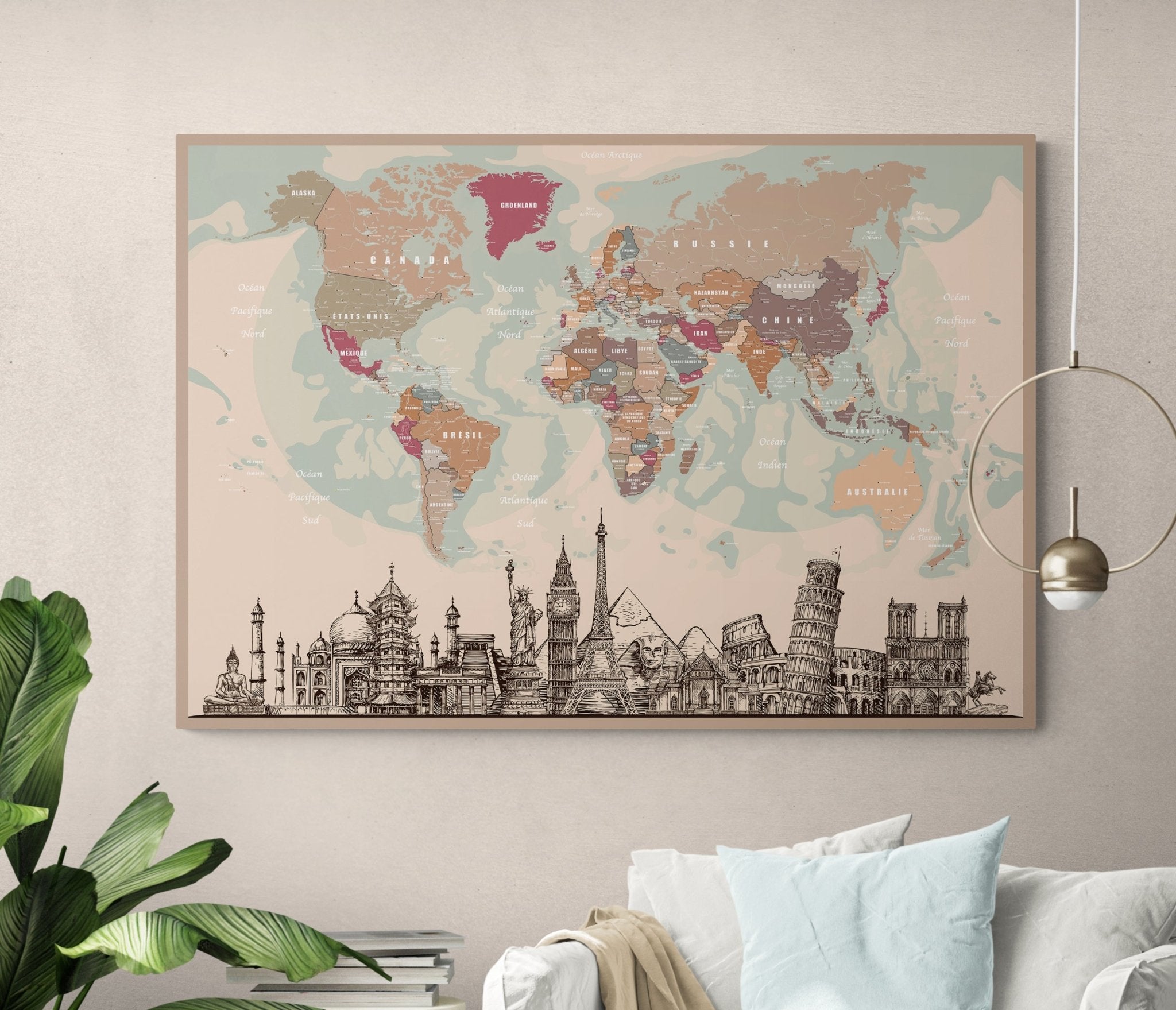 Planisphère original en français - world-maps