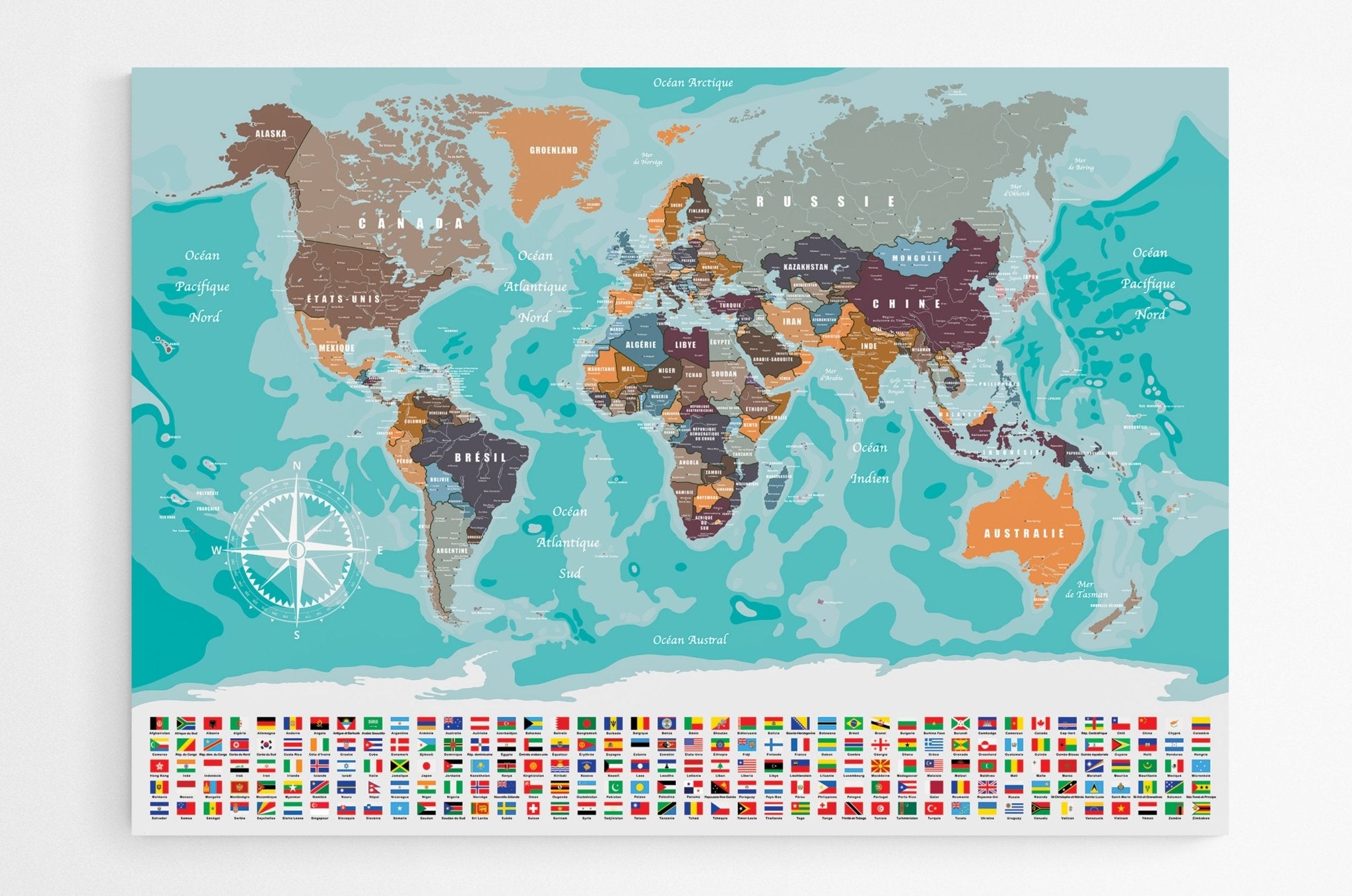 Planisphère politique détaillé en français - world-maps