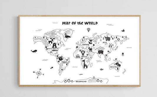 Planisphère vierge <br>à colorier - world-maps