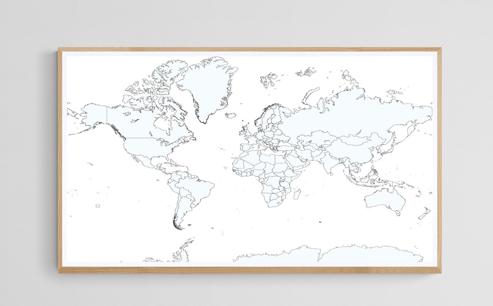 Planisphère vierge <br>Projection Mercator - world-maps
